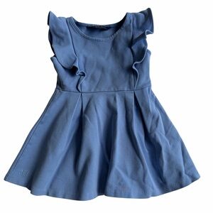 Polo Ralph Lauren Girls Blue Ruffle Sleeve Fit & Flare Dress Size 3T